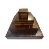 Rustic Wood 4 Piece Display Stand