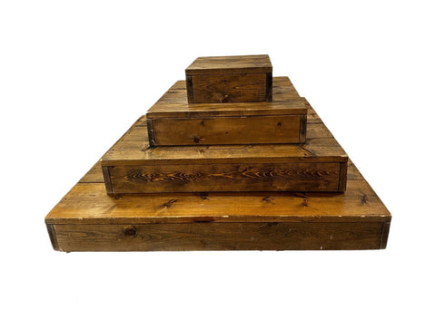 Rustic Wood XL 4 Piece Display Stand