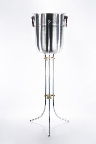 Wine Bucket Brushed Silver w/ Stand