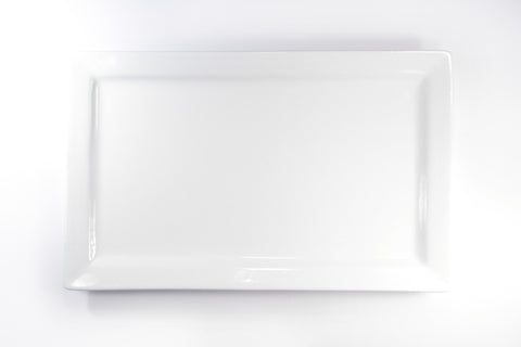 Platter, 17"x11" White China