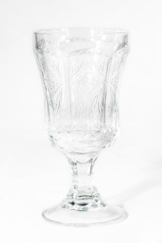 Vintage Goblet, 12oz. Etched Glass (25 per rack)